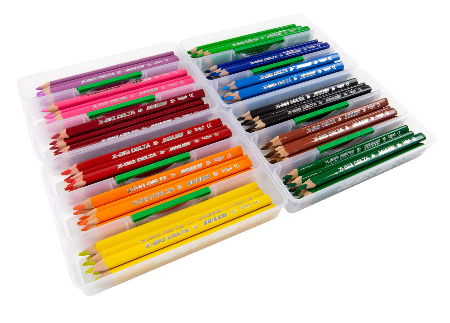 JOLLY X-Big-Delta Nursery Case, Triangular Colouring Pencils, 96 Colouring Pencils in 12 Colours, in Practical Helkelbox with Li
