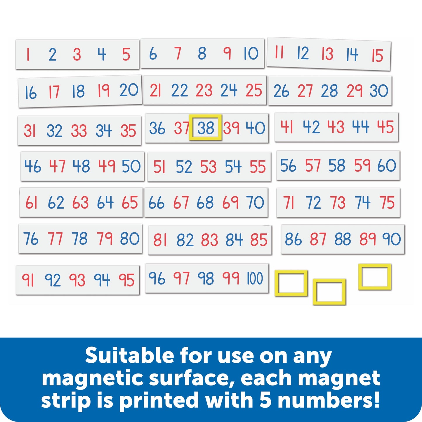 Learning Resources Magnetic Number Line 1-100, 20 Magnets, Classroom Accessories, Teacher Aids, Sets Of 5 Magnets