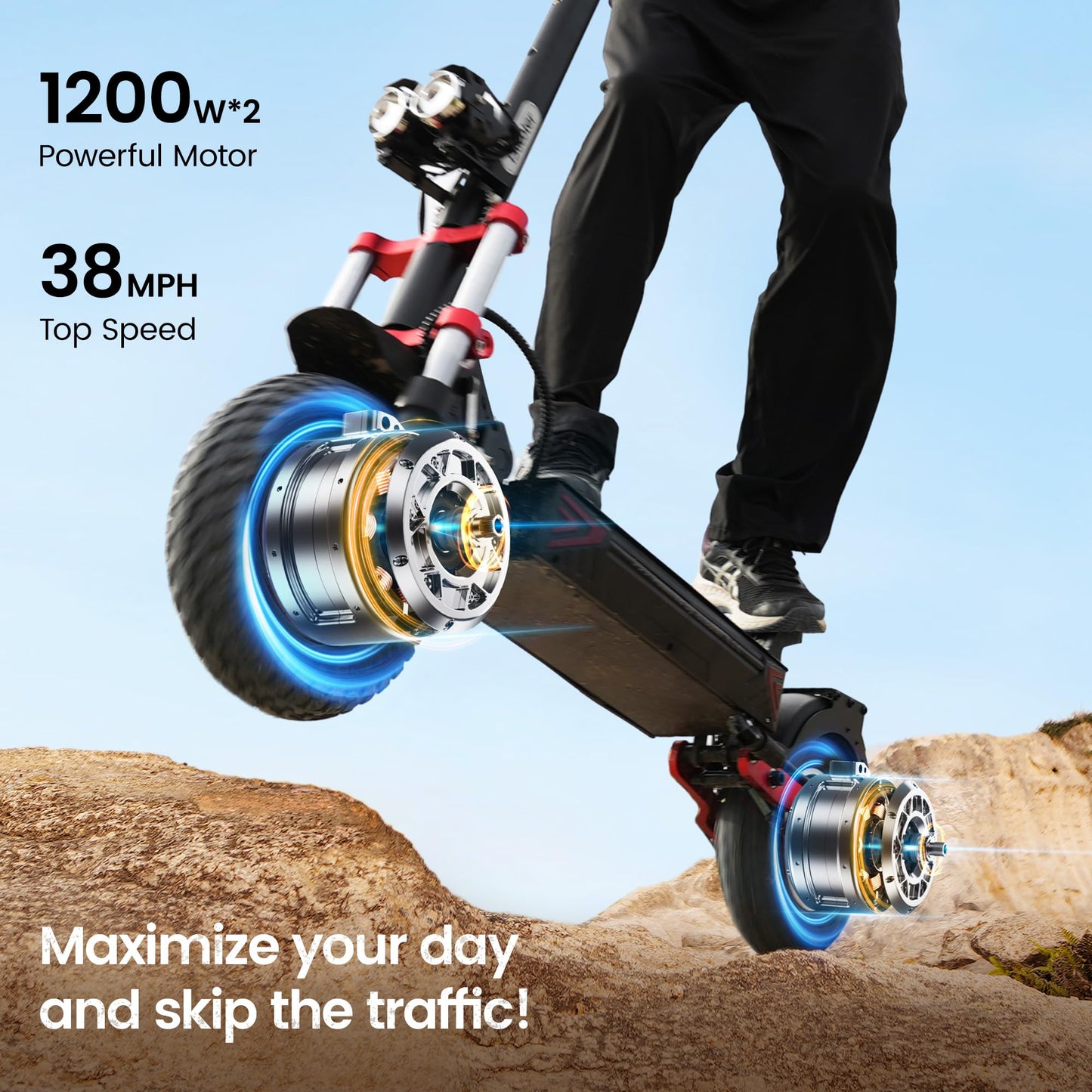 iScooter Electric Scooter, 2400W Motor, 38MPH & 43Miles