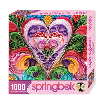 Springbok Paper Hearts 1000 Piece Puzzle For Adults - Features A Beautiful Cut Paper Heart Arrangment