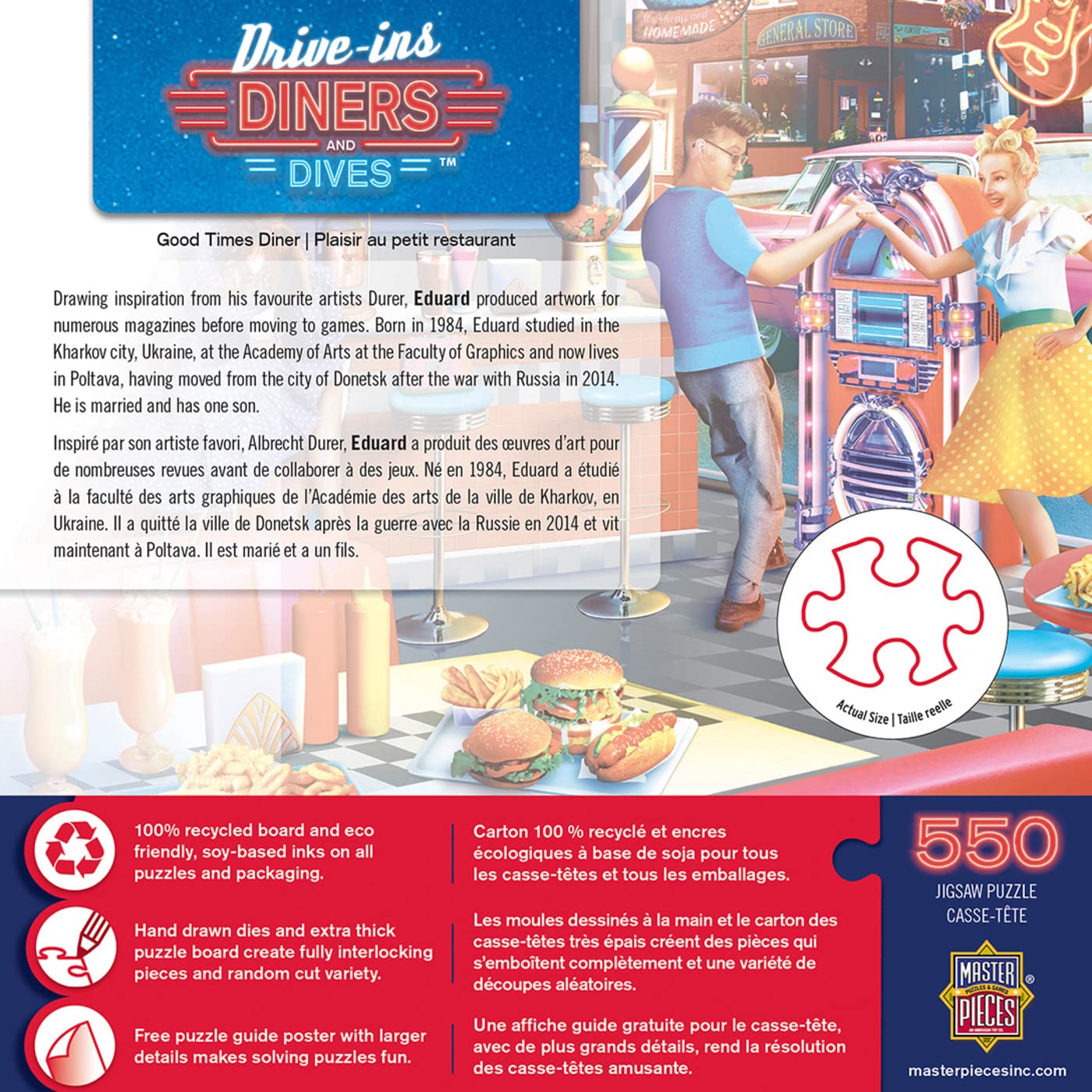 Masterpieces 550 Piece Jigsaw Puzzle For Adults, Family, Or Youth - Good Times Diner - 18''X24''