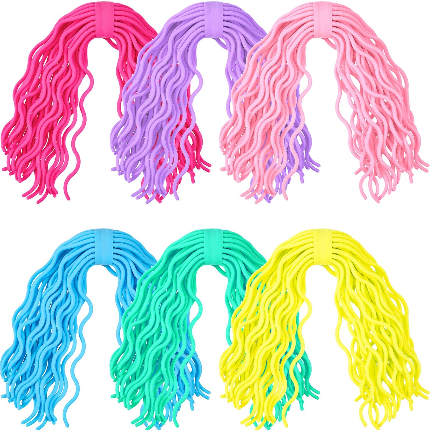 Civaner 6 Pieces Sensory Spaghetti Stretchy Toy Stretchy Pasta Toy Ramen Fidget Strings For Carnival Prizes Easter Party Gifts Stress Relieve Early Education Birthday(Multicolor)