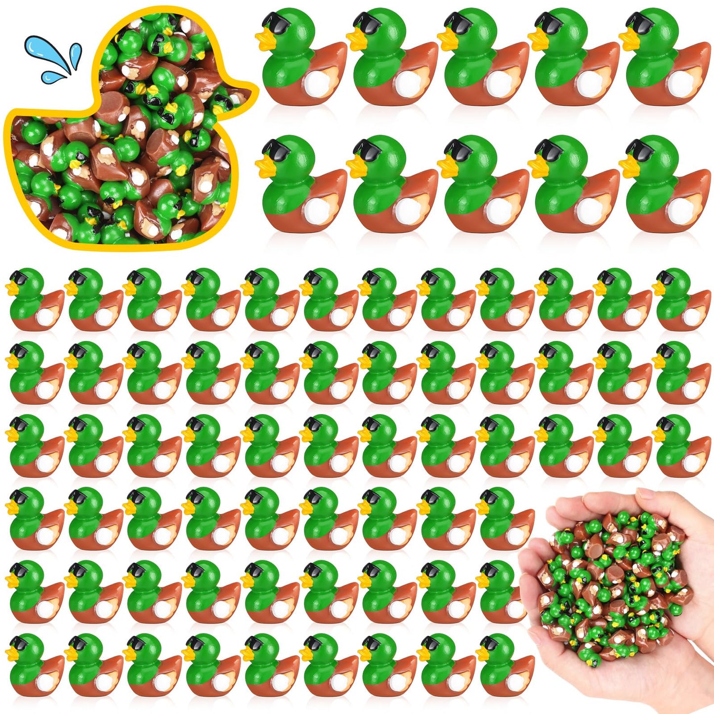 Sotiff 200 Pcs Mini Resin Mallard Ducks Bulk Tiny Miniature Duck Party Favors Micro Landscape Diy Decoration For Goodie Bags Stu