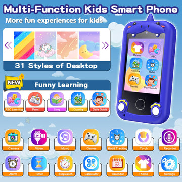 Kids Phone for Boys, Toys for 3-10 Year Old Boys Girls Christmas Birthday Gifts for Kids, Touchscreen Toddler Smartphone Learnin