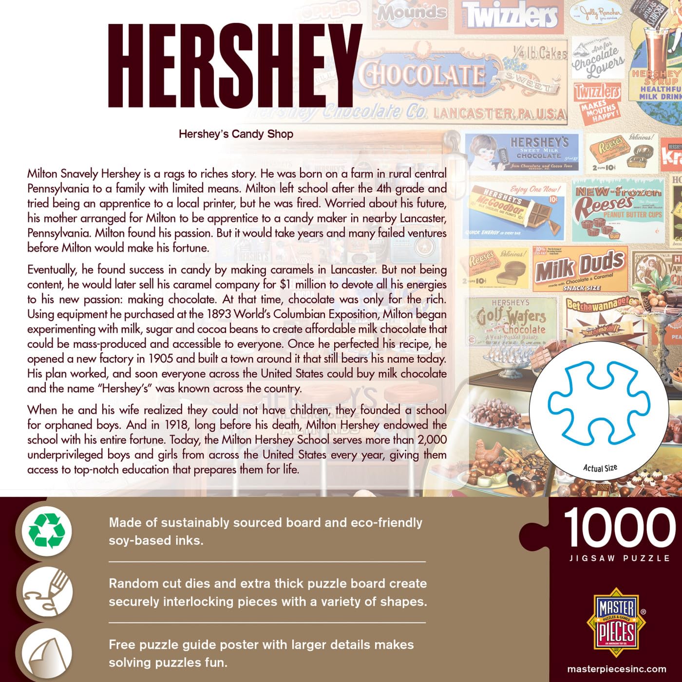 Masterpieces 1000 Piece Jigsaw Puzzle For Adults, Family, Or Youth - Hershey'S Candy Shop - 19.25''X26.75''
