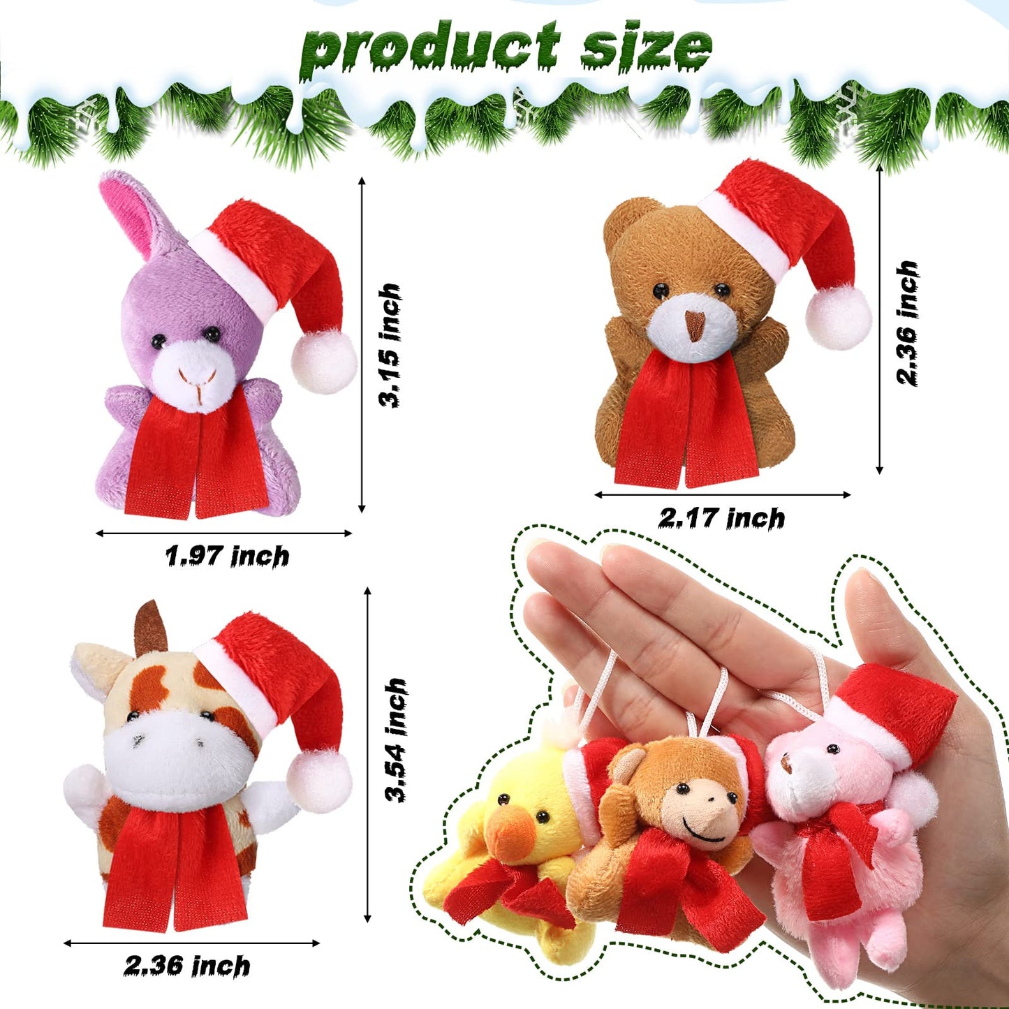 Skylety 50 Pcs Mini Stuffed Animals Set Cute Safari Plush Animal Toys Bulk Tiny Plush Keychain Animals Decoration For Teacher St