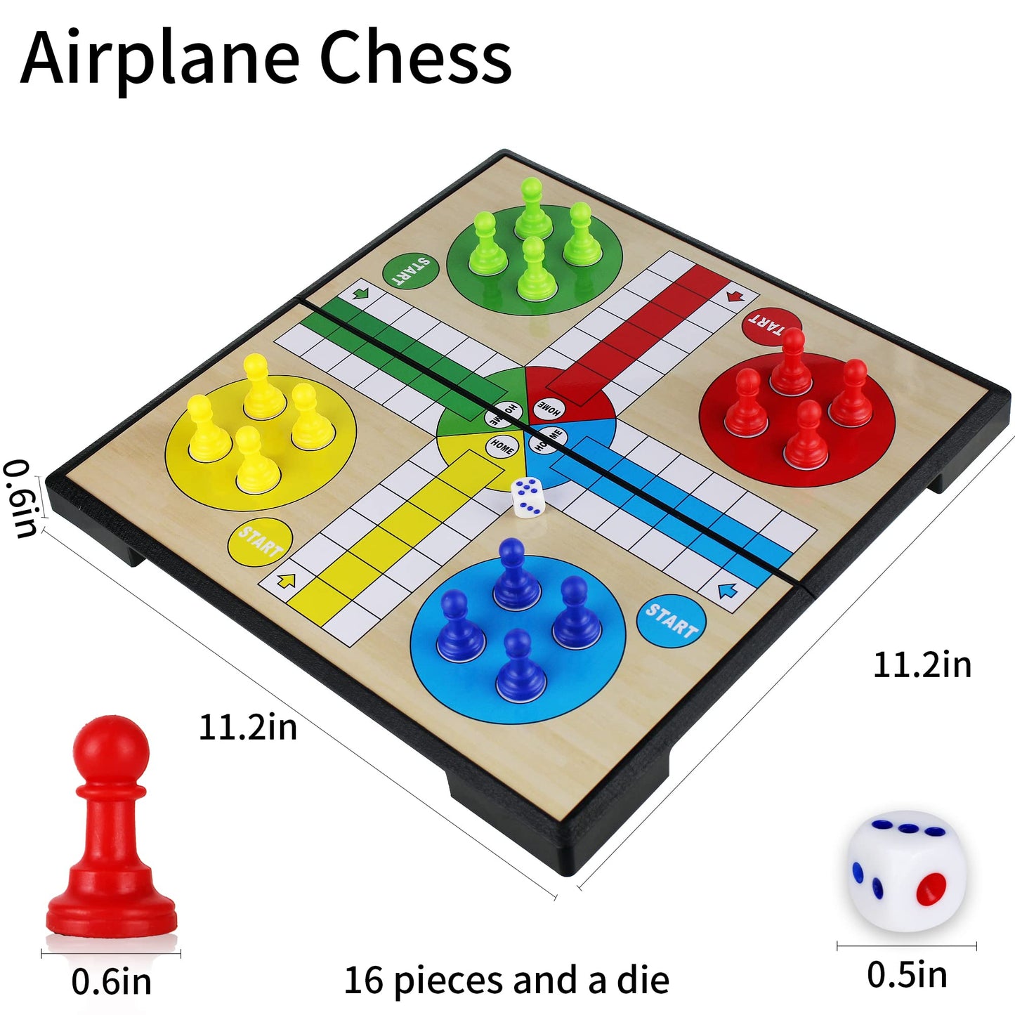 Kidami Ludo Magnetic Board Game Set, Childrens Family Ludo Learning Game For Kids And Adults(11.2X11.2 In )