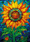 Bgraamiens Puzzle-Glass Sun Flower-1000 Pieces Rectangle Puzzle Stained Glass Art Color Challenging Beautiful Jigsaw Puzzles For Adults And Kids(Glass Sun Flower)