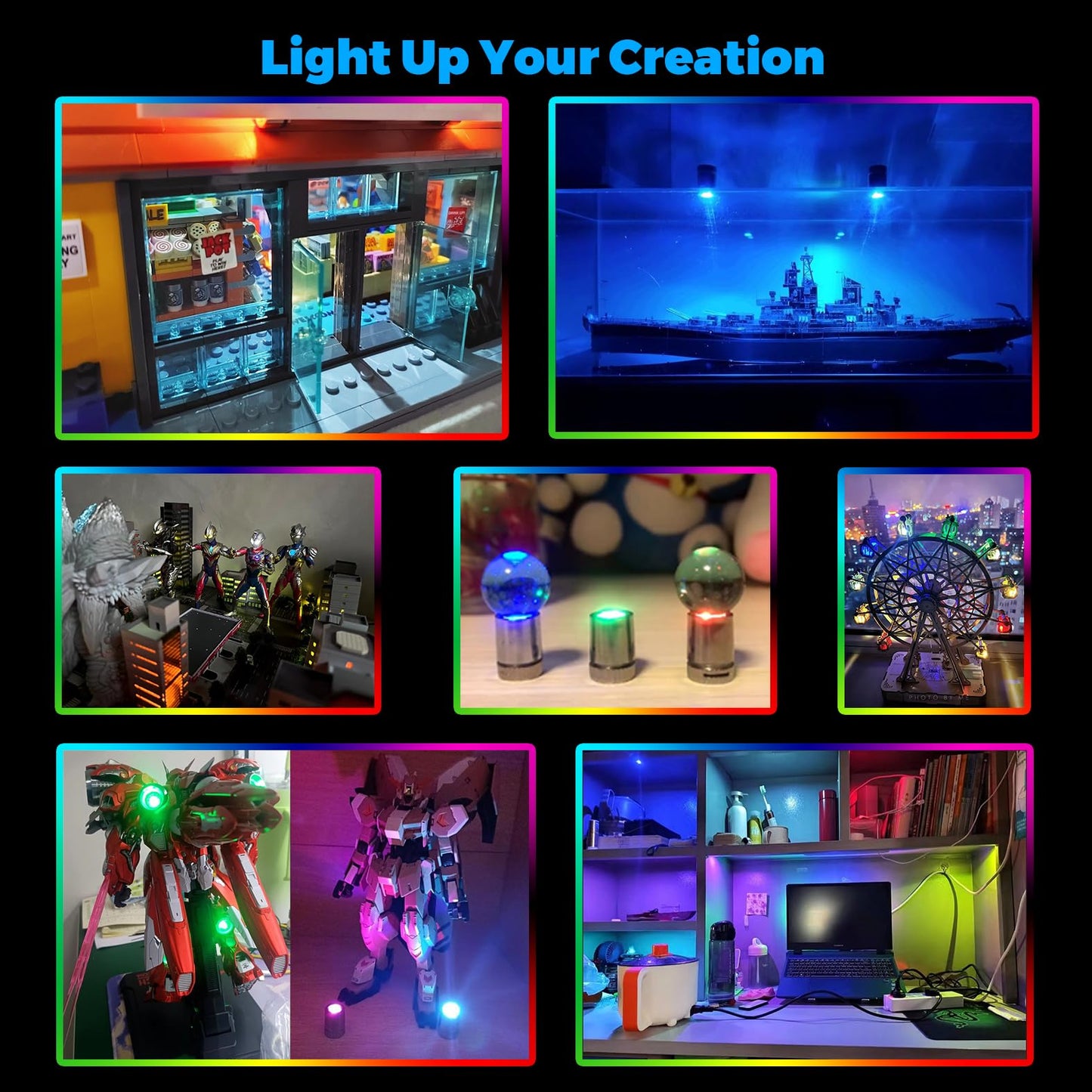 SUZEYAR 36 Pcs - Miniature Lights for Dollhouse,Miniature LED Lights for Handcraft,Mini Spot Lights Battery Operated, Tiny Decor