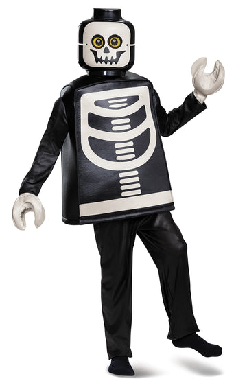 Disguise Lego Skeleton Deluxe Costume, Black, Large (10-12)