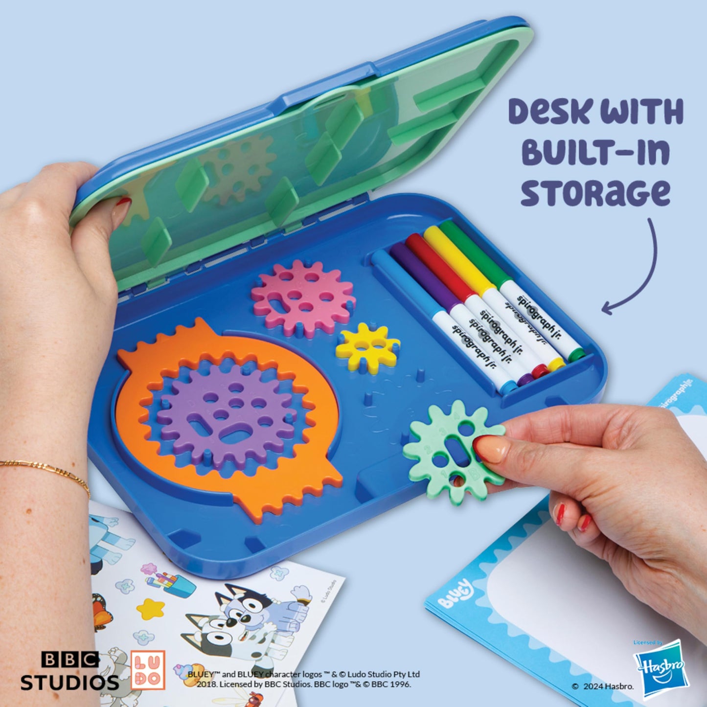 Spirograph Jr Bluey Toys - Toddler Arts And Crafts, Drawing Art Kit, Toddler Activities, Bluey Stickers, Drawing Pad, Jumbo Gear