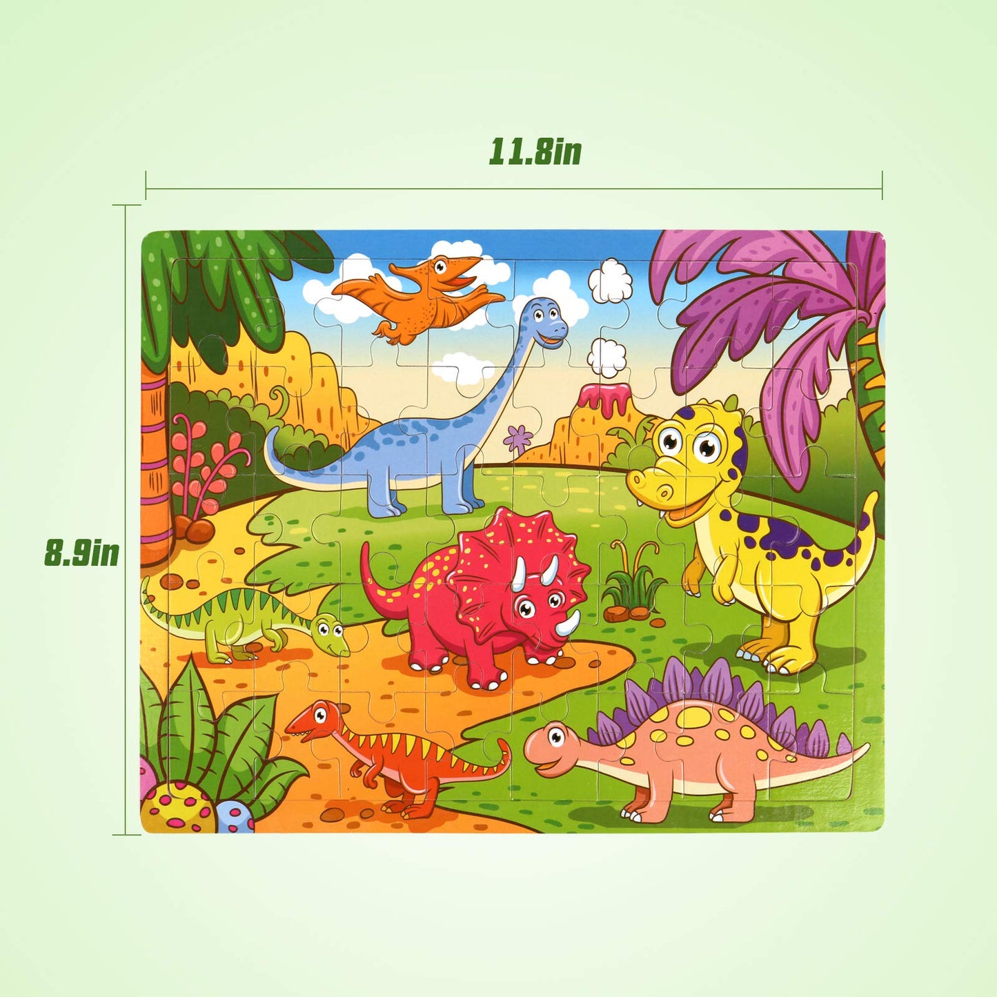 Synarry Wooden Jigsaw Puzzles For Kids Age 3-5 Year Old, 4 Pack 24-40 Pieces Preschool Educational Learning Toys Gift Set For Ch
