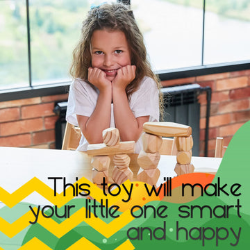 Panda Brothers Wooden Balancing Stones - Montessori Toys For 3 4 5 Year Old Kids And Toddlers Learning Sensory Toy, 20 Large Siz