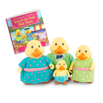 Li'L Woodzeez - The Quickquack Ducks Family Set With Storybook, 5 Pieces Miniature Animal Figurines For Kids, Family Toys & Imag