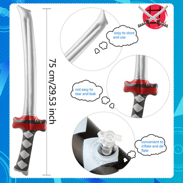 Fahacop 32 Pack 30 Inch Inflatable Ninja decorative replica blades Blow up Katana Toy Inflatable Samurai for Kids Halloween Ninja Theme Party Costume Accessories