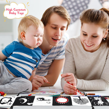 Black And White Baby Toys, High Contrast Baby Toys For Newborn, Tummy Time Toys, Newborn Toys 0-3 Months Brain Development, Soft