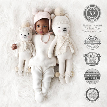 Cuddle + Kind Stella The Polar Bear Regular 20'' Hand-Knit Doll - 1 Doll = 10 Meals, Fair Trade, Heirloom Quality, Handcrafted I