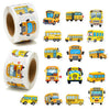 Beyumi School Bus Roll Stickers - 1000Pcs School Bus Stickers In 2 Rolls Back To School Waterproof Vinyl Cartoon Transportation Decals For Laptop Bottle Notebook Luggage Computer Classroom Decor Kids