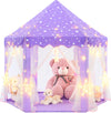 Evoionos Purple Princess Tent For Girls, Kids Play Tent With Large Star Lights, Castle Playhouse For Children Indoor Outdoor Gam