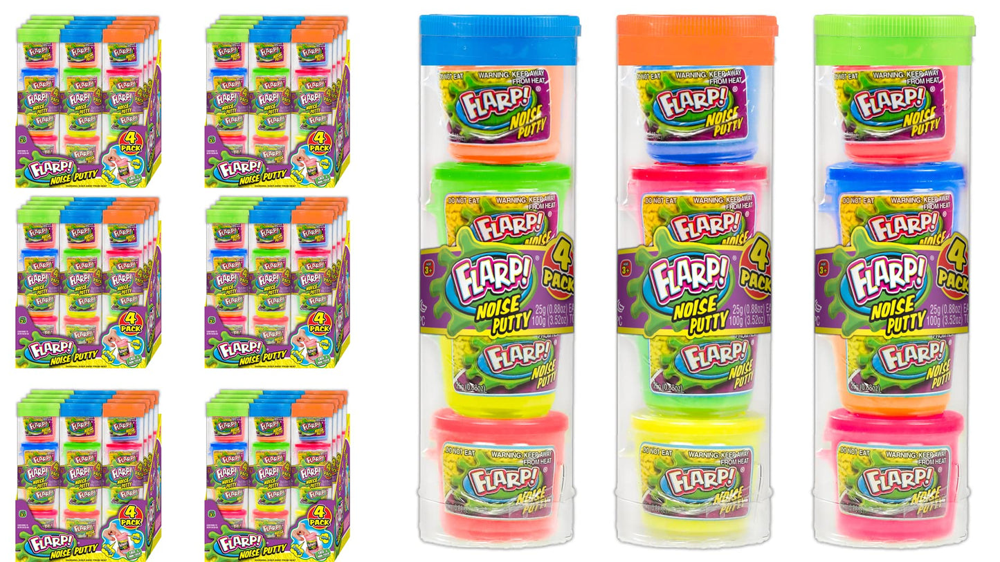 Ja-Ru Mini Flarp Noise Putty (72 Tubes, 4 Slime Each) Bulk Slime Party Favors For Kids. Fart Noise Maker. Hand Therapy Putty, St