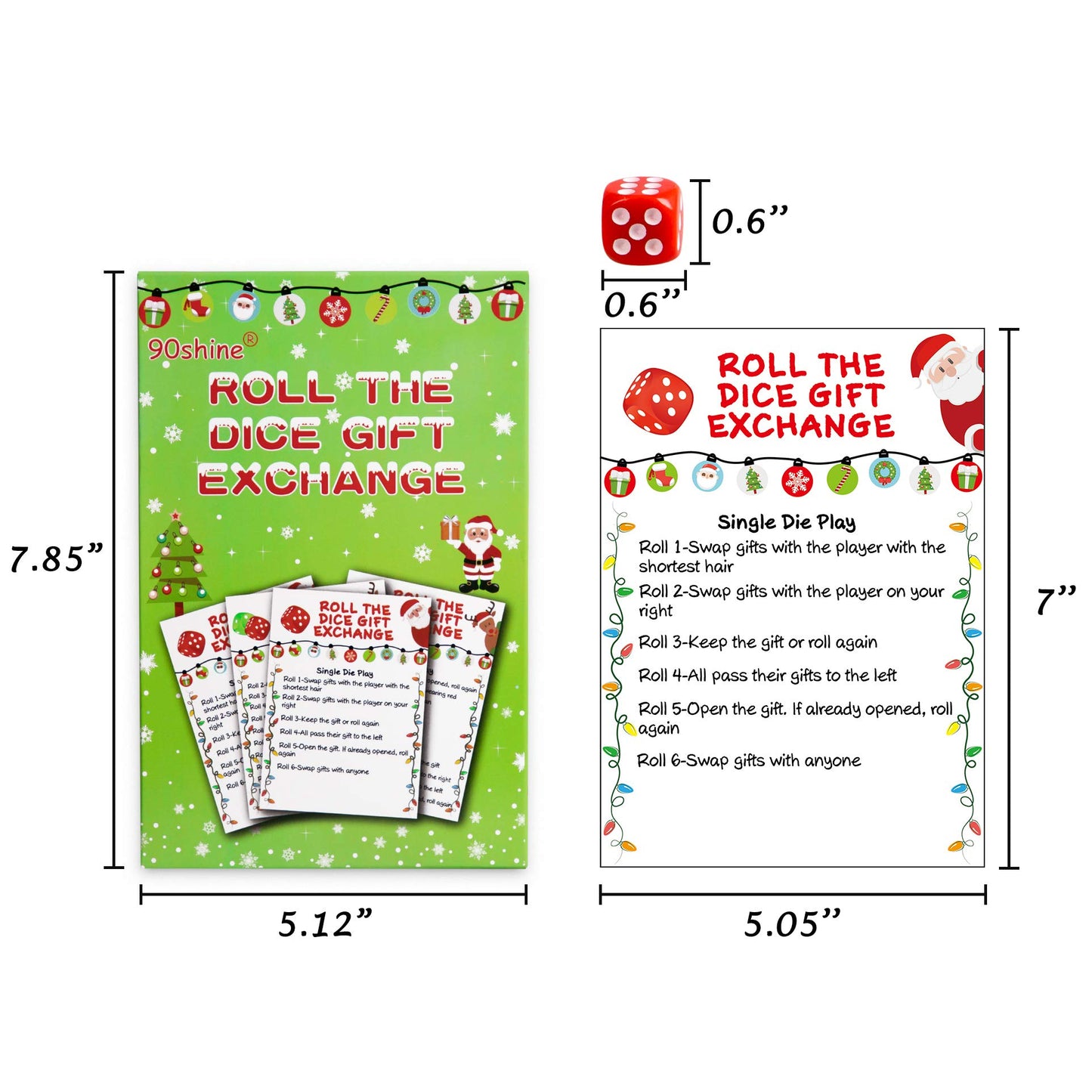 90Shine Christmas Game White Elephant Gift Exchange Xmas Holiday Party Decoration Supplies