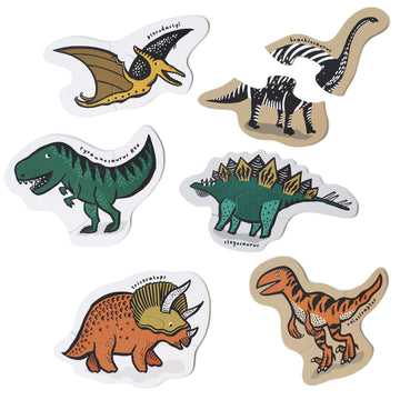 Wee Gallery Dinos Beginner Puzzle - Jigsaw Puzzles For Toddlers - Sensory Toys Promoting Cognitive & Motor Development - Sustainable Learning Toys For Toddler, Kids (12 Pieces, 6 Puzzles)