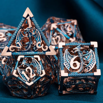 ARUOHHA Hollow DND Metal Dice Set 7PCS Role Playing Games Dice with Gift Box, Dungeons and Dragons D and D Dice D+D Polyhedral D