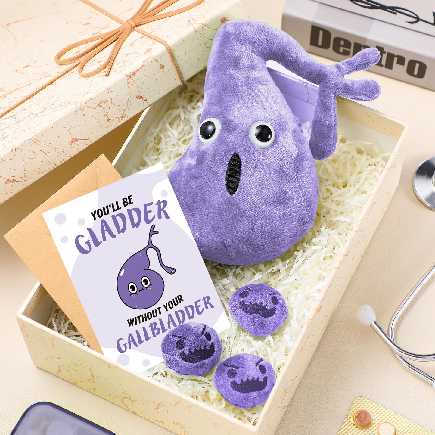 Winnerwhy Gallbladder Plush Set Gall Surgery Recovery Gifts Include Gall Plush With Gallstones Stuffed And Gallbladder Get Well