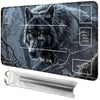 RWUTYTIUL Timber Wolf Card Playmat 24 X 14 Inch with Tube Bag, Card Gameplay Playmat with Zones Commander Deck Board MTG RPG CCG