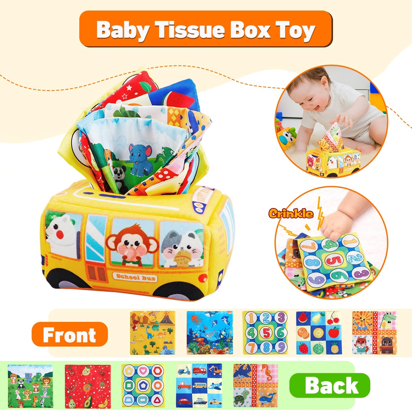 Weilim Montessori Toys For Babies 6 To 12 Months, Baby Toys Sensory Toys For Toddlers 1-3, Fine Motor Toys, Pull String Toy, Stacking Blocks Rings, Baby Tissue Box Toy 5 In 1 Infants Learning Toys