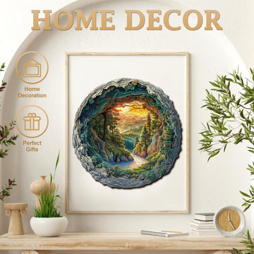 KAAYEE Wooden Puzzles for mature-themeds 3D Vision Effect Cave Forest Wooden Jigsaw Puzzle Unique Shape Wood Puzzle mature-themed Fathers Mothers Gifts Birthday Family Games (M 11.4 * 11.3in 200pcs)