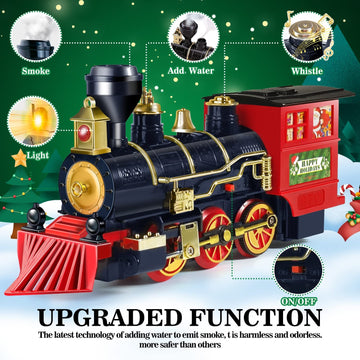 Baingesk Train Set, Electric Train Toy For Boys & Girls, Model Christmas Train Set For Under The Tree, Railway Kit With Sounds,
