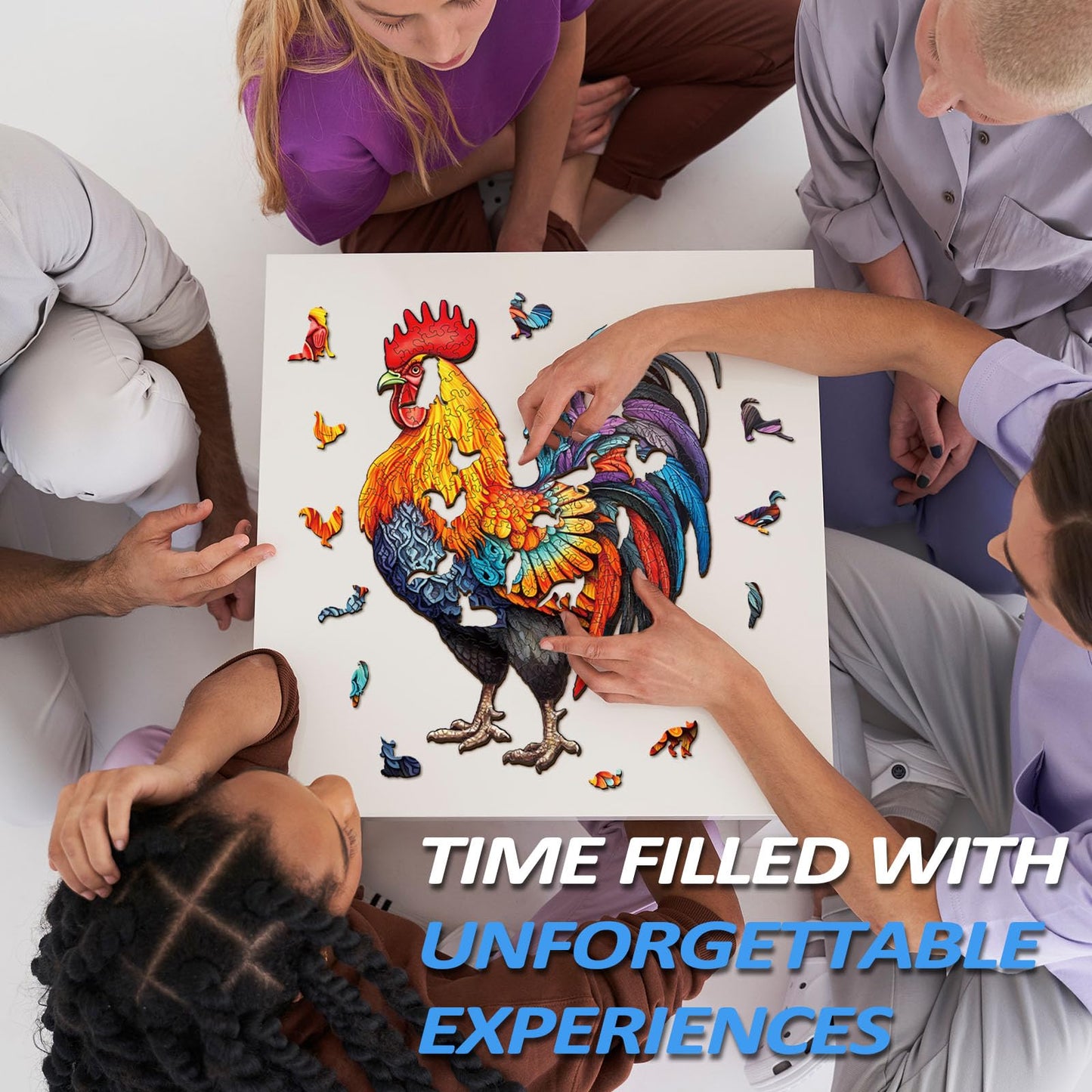 Wooden Puzzles For Adults, Rooster Puzzles, 200 Pieces Puzzle For Adults, Christmas Puzzle Gifts For People, Wooden Jigsaw Puzzles (M-12.6 * 9.6In)