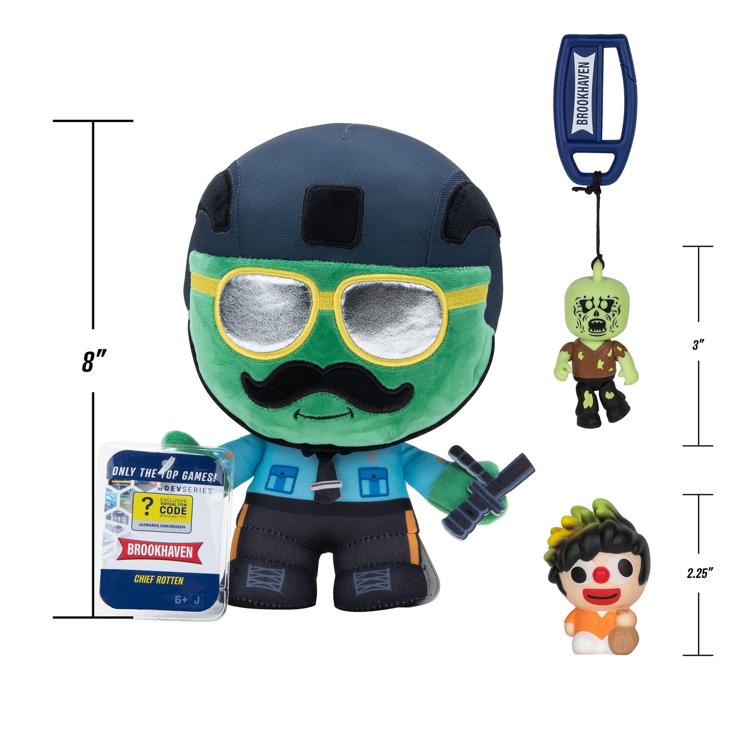 Brookhaven Collector Bundle - Three Exclusive Virtual Item Codes With Chief Rotten Plush, Sparkplug Squooshems, And Zombie Hanger
