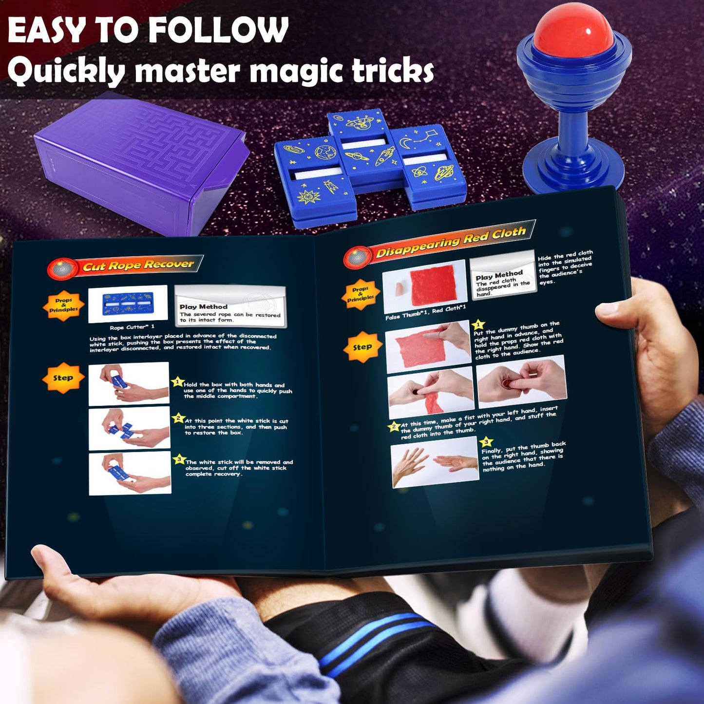 Heyzeibo Magic Tricks Kit - Fun Magic Set with Instructions for Kids Ages 6-12 | Perfect Christmas & Birthday Gift