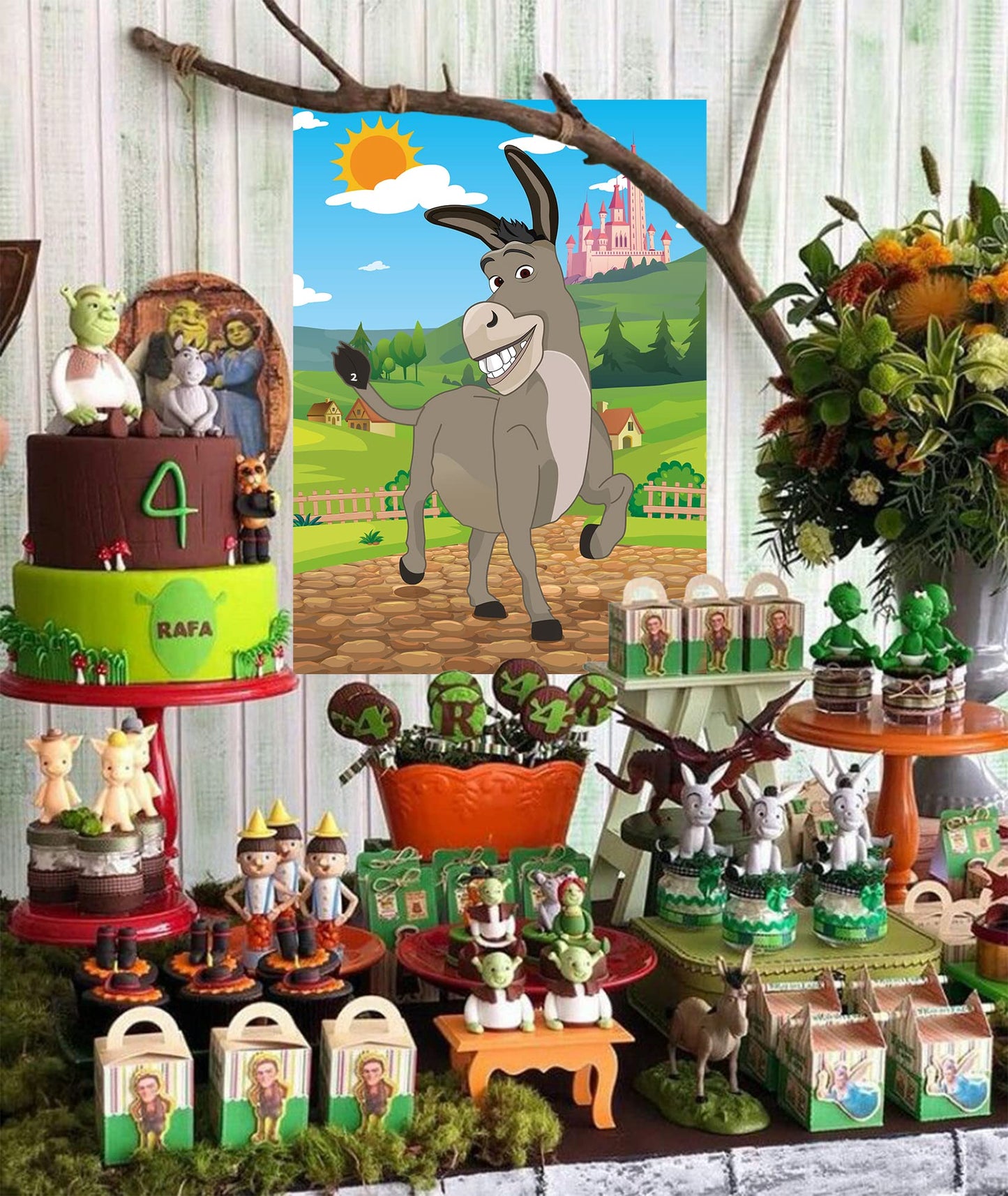 Joy Bang Pin The Tail on The Donkey Game for Kids - Medium Carnival Party Supplies with Tail Stickers & Eye Masks, Fun Birthday Activities
