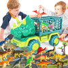 HONGID Dinosaur Truck Toy Set for Kids 3-5, Large Play Mat, 15 Dino Figures, Colorful Plastic, Perfect for Christmas Stocking Stuffers