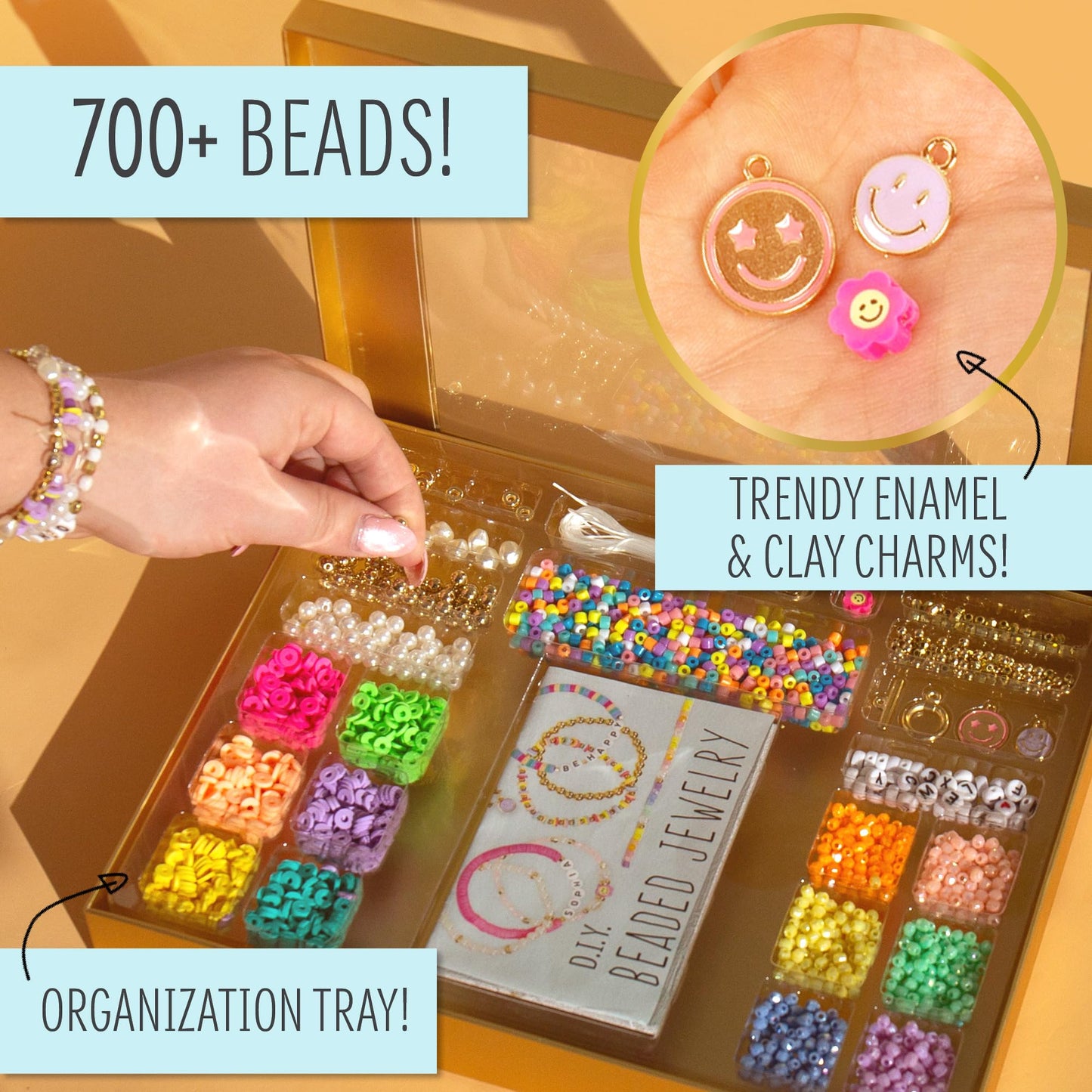 Stmt Diy Beaded Jewelry, Makes 15 Premium Jewelry Pieces, Quality Bracelet Making Kit, Features Letter Beads For Bracelets, Enam