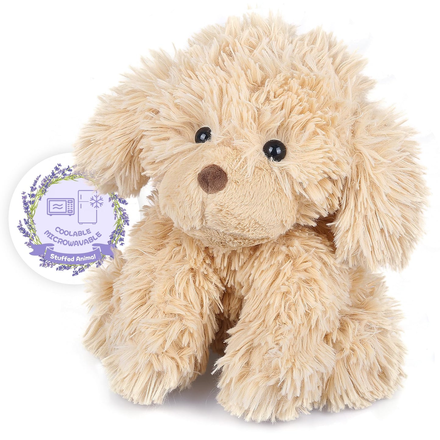Suzzipals Warmable Golden Retriever Stuffed Animal, Microwavable Stuffed Animal Heating Pads For Cramps And Pain, Lavender Dog S
