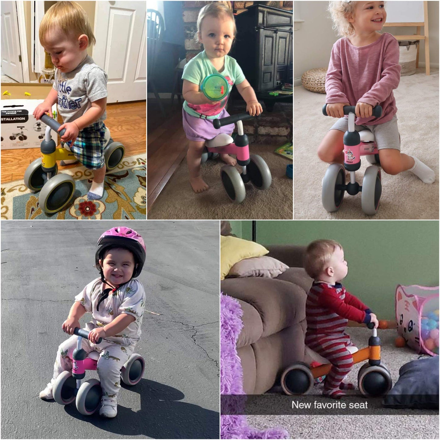 BEKILOLE Balance Bike for 1 Year Old - Carbon Steel, Orange, Ideal First Bike & Birthday Gift for Boys & Girls