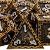 ARUOHHA DND Metal Dice Set Dragon Design D&D Dice Set with Gift Box, Antique Gold D+D Polyhedral Dice for Dungeons and Dragons R