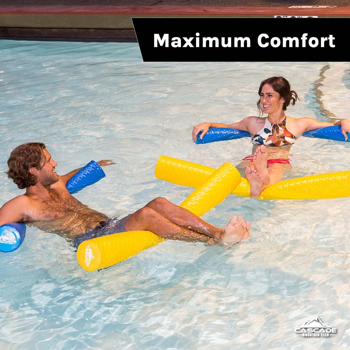 Cascade Mountain Tech Water Sports Noodle - Non Slip Float For Pools, Rivers, Lakes, And Beaches - 46'' Long