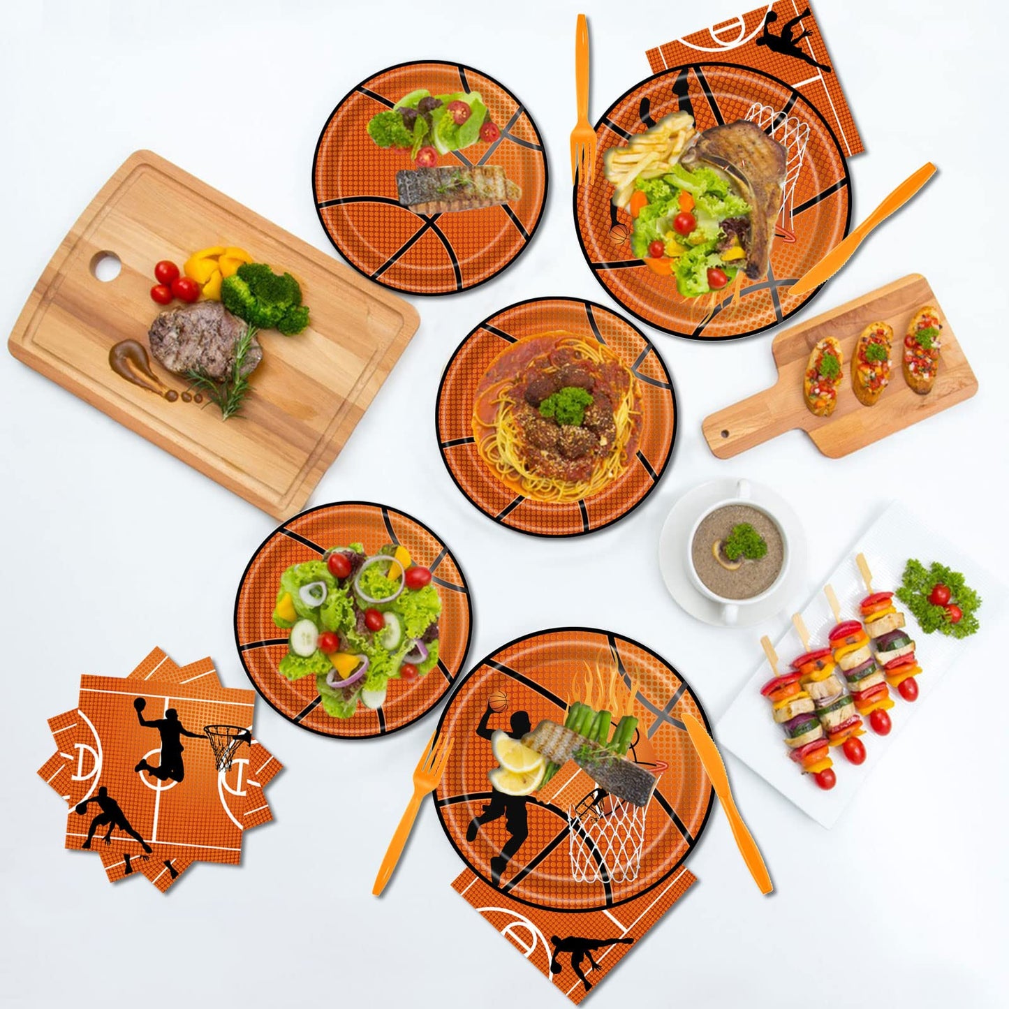Basketball Party Tableware Set Serve 24 Guests Basketball Birthday Party Supplies Basketball Party Decorations Basketball Plates