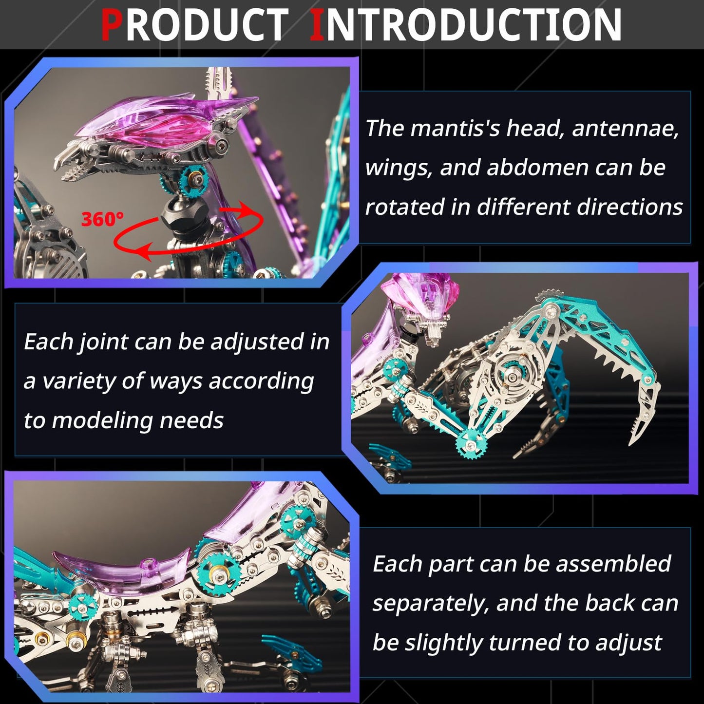 Yuezudpo 3D Metal Puzzles For Adults, 3D Metal Model Kits To Build Diy 3D Metal Puzzle 1000 Pieces Mechanical Building Kit,Diffi