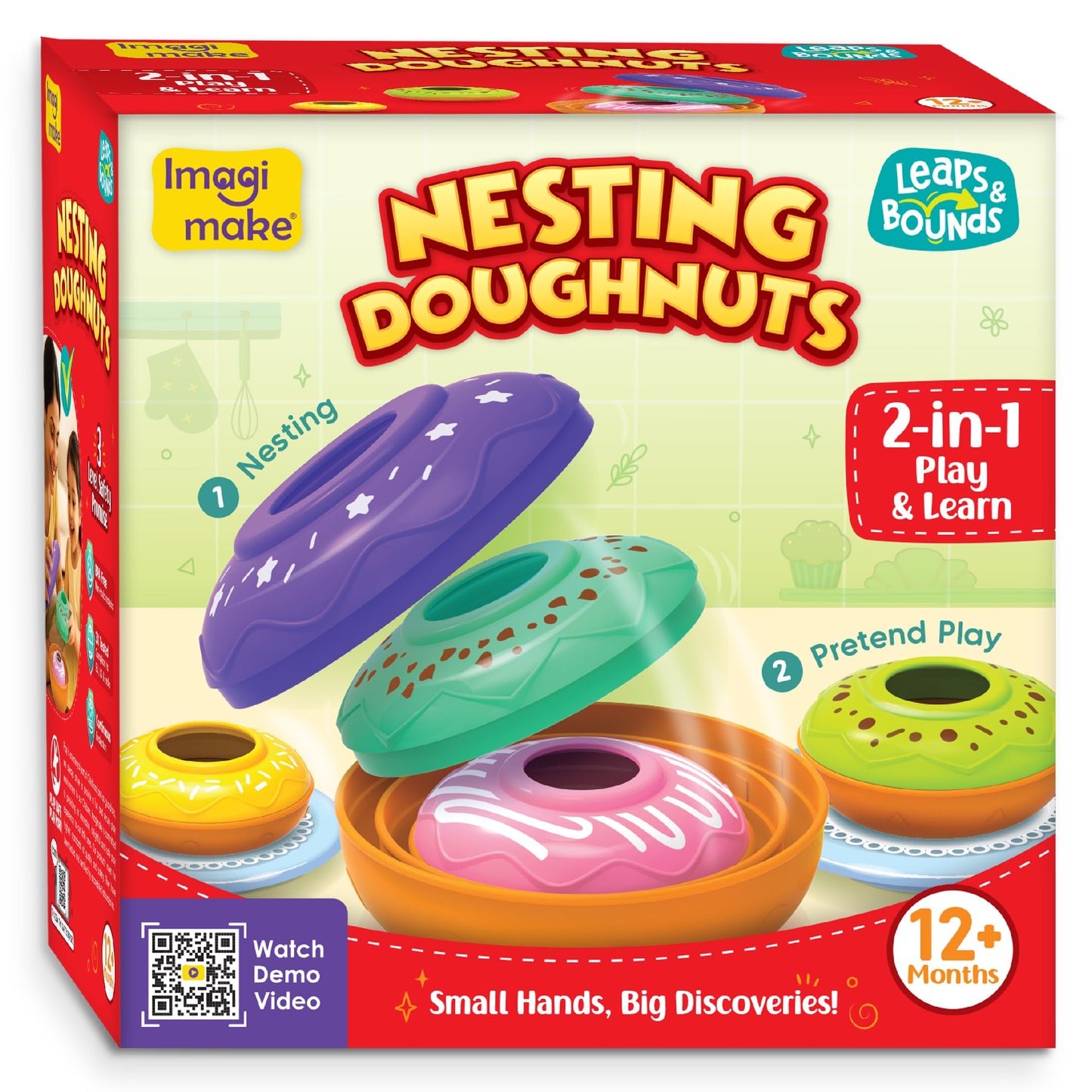 Imagimake Nesting Doughnuts | Leaps & Bounds Baby Toys For 12+ Months | Educational Toy For Toddlers, Infants| 2-In-1 Play & Lea