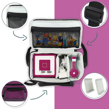 Bag For Toniebox, Purple Carrying Case With Transparent Bag For Creative Tonies Figures Storage Transport, Shoulder Bag With Rem