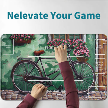 Rwutytiul Bicycle Card Playmat 24 X 14 Inch With Tube Bag, Card Gameplay Mat With Zones Commander Deck Board Mtg Rpg Ccg Tcg Car