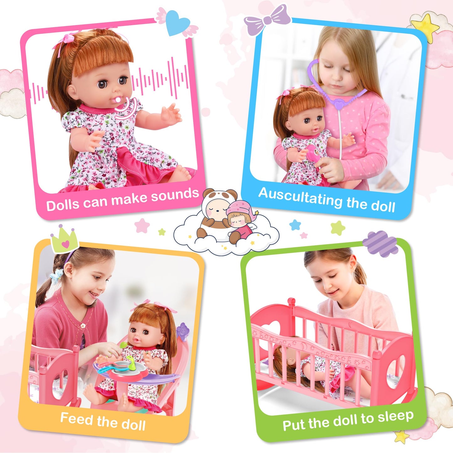 Kinnex Collections Since 1997 12'' Quince Anos Last Doll Teddy Bear With Dress (Centerpiece) ~ Arc09832-34 (Champane)