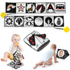 Melican Black And White High Contrast Baby Toys 0-6 6-12 Months, Soft Book With Teether, Newborn Infants Tummy Time Toys, 0-3 3-