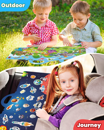 Walenced Reusable Sticker Book For Toddlers 2-4 Years, 3 Sets Stickers For Kids, Toddler Sticker Book Ages 1-3, 94 Pcs Toddler C